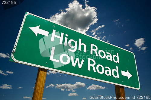 Image of High Road, Low Road  - Road Sign