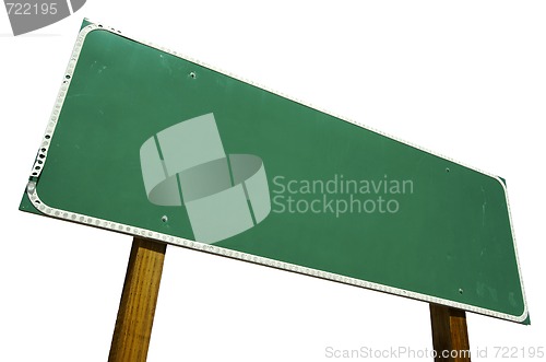 Image of Blank Road Sign Isolated on White with Clipping Path