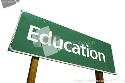 Image of Education Road Sign with Clipping Path