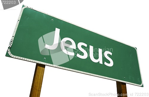 Image of Jesus Road Sign with Clipping Path