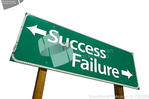 Image of Success and Failure Road Sign with Clipping Path