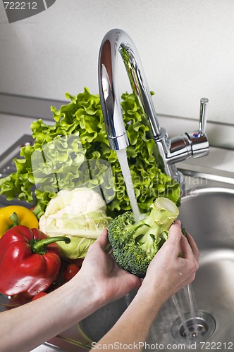 Image of Washing vegetables