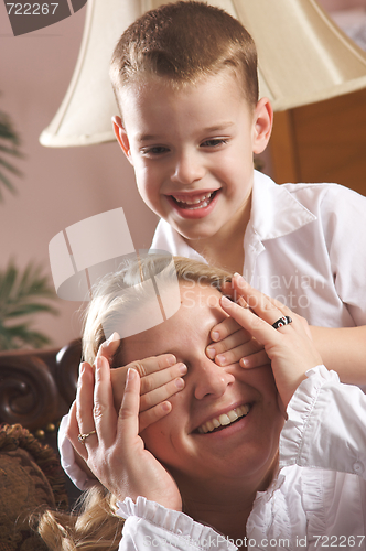 Image of Young Mother and Son