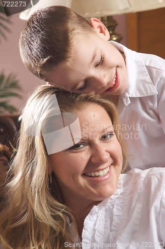 Image of Young Mother and Son
