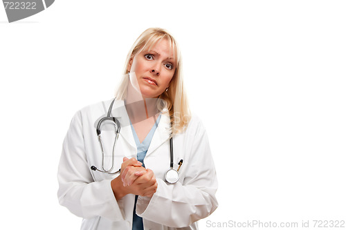 Image of Concerned Female Blonde Doctor