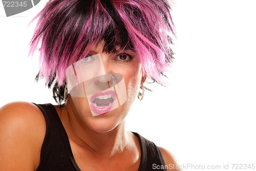 Image of Pink And Black Haired Girl Portrait