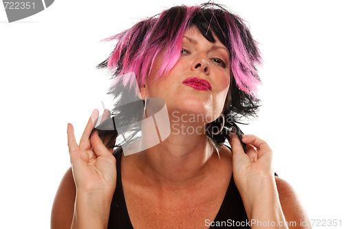 Image of Pink And Black Haired Girl Portrait