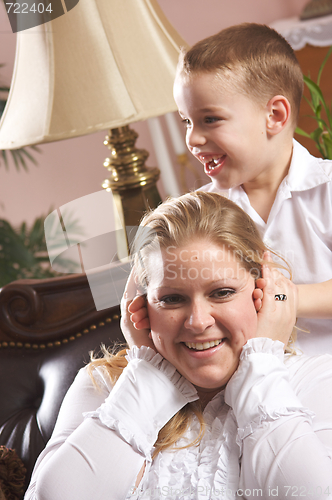 Image of Young Mother and Son