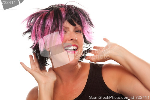 Image of Pink And Black Haired Girl Portrait