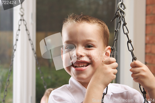 Image of Adorable Young Boy Smiles
