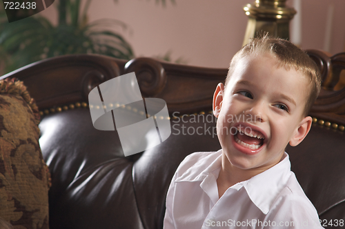 Image of Adorable Young Boy Smiles