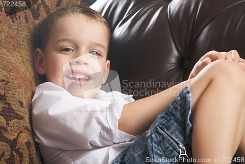 Image of Adorable Young Boy Smiles