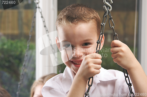 Image of Adorable Young Boy Smiles