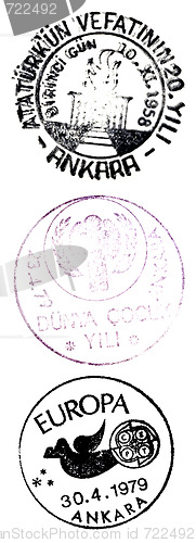 Image of three special postmarks trom turkey