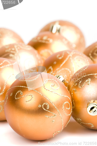 Image of golden glass christmas balls