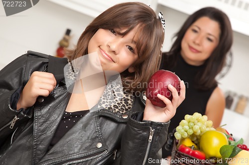 Image of Pretty Hispanic Girl Ready for School