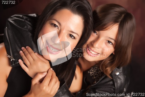 Image of Attractive Hispanic Mother & Daughter