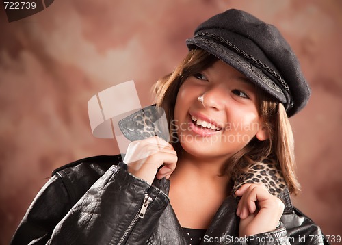 Image of Pretty Hispanic Girl Studio Portrait