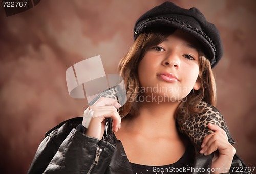 Image of Pretty Hispanic Girl Studio Portrait