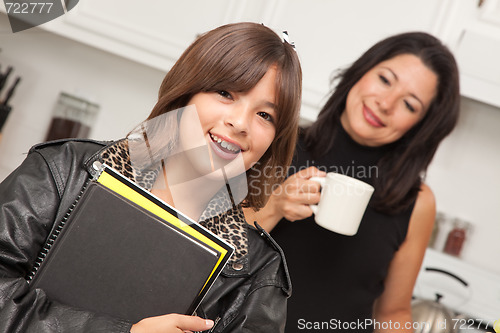 Image of Pretty Hispanic Girl Ready for School