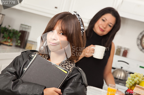 Image of Pretty Hispanic Girl Ready for School