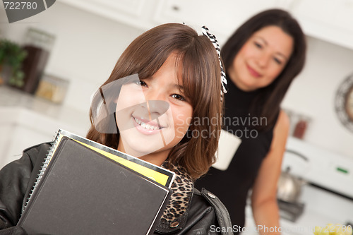 Image of Pretty Hispanic Girl Ready for School