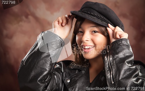 Image of Pretty Hispanic Girl Studio Portrait