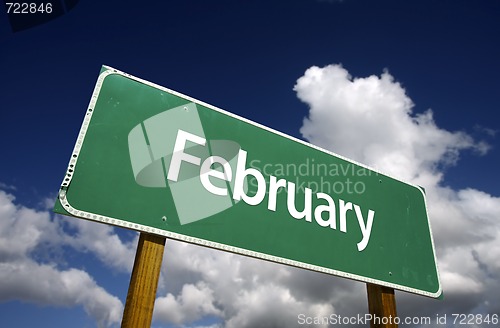 Image of February Green Road Sign