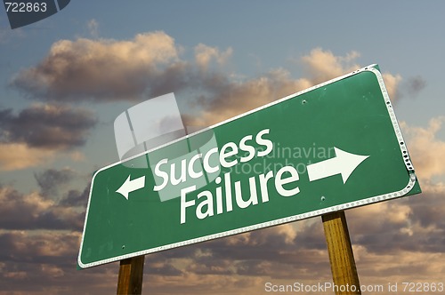 Image of Success and Failure Green Road Sign