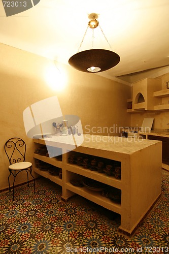 Image of Ethnic Moroccan kitchen in a private riad in Fes, Morocco