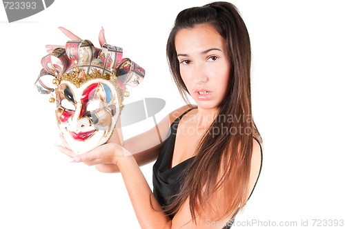 Image of Woman in carnival mask