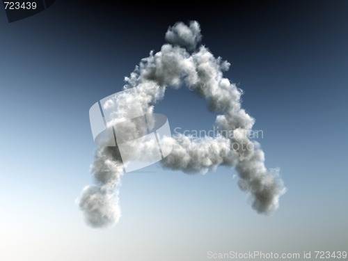 Image of cloudy letter A