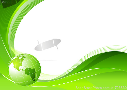 Image of green abstract lines background
