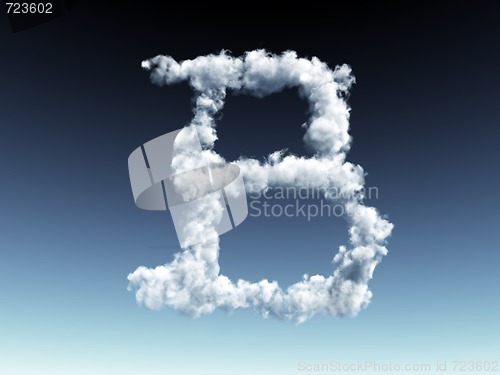 Image of cloudy letter B