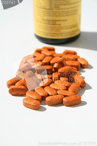 Image of Pills next to a Container