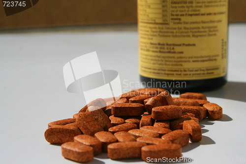 Image of Pills next to a Container