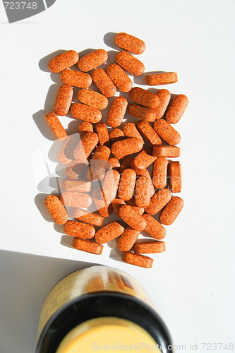 Image of Pills next to a Container