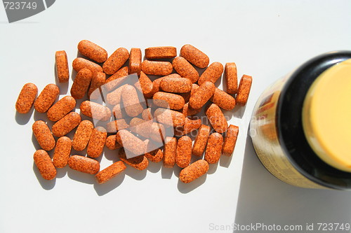 Image of Pills next to a Container