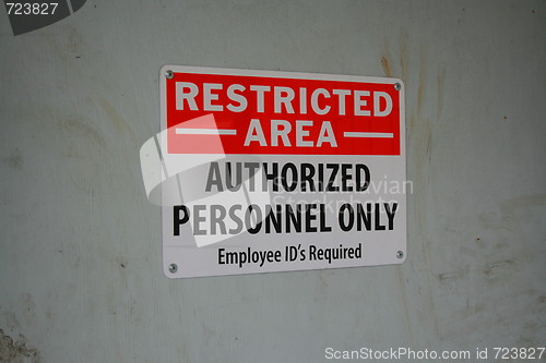 Image of Restricted Area Sign