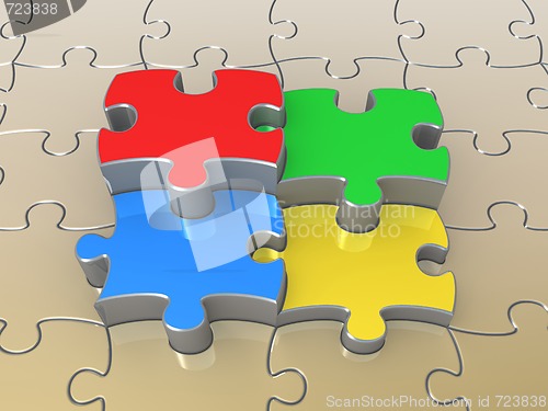 Image of Colored Puzzle Pieces