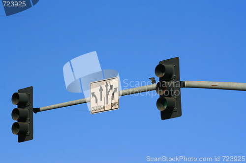 Image of Traffic Lights and a Traffic Sign