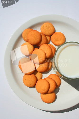 Image of Vanilla Cookies and a Glass of Milk