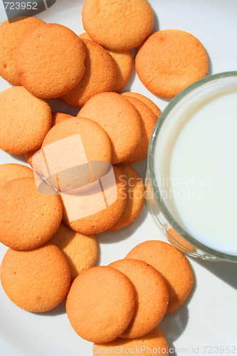 Image of Vanilla Cookies and a Glass of Milk