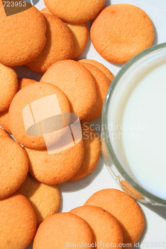 Image of Vanilla Cookies and a Glass of Milk