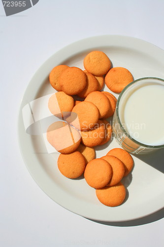 Image of Vanilla Cookies and a Glass of Milk