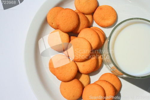 Image of Vanilla Cookies and a Glass of Milk