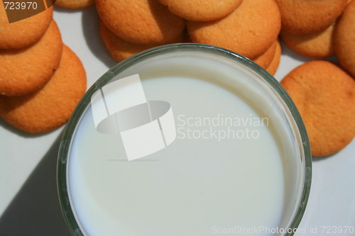 Image of Vanilla Cookies and a Glass of Milk