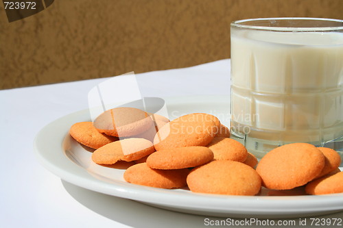 Image of Vanilla Cookies and a Glass of Milk