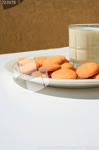 Image of Vanilla Cookies and a Glass of Milk