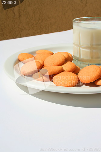 Image of Vanilla Cookies and a Glass of Milk